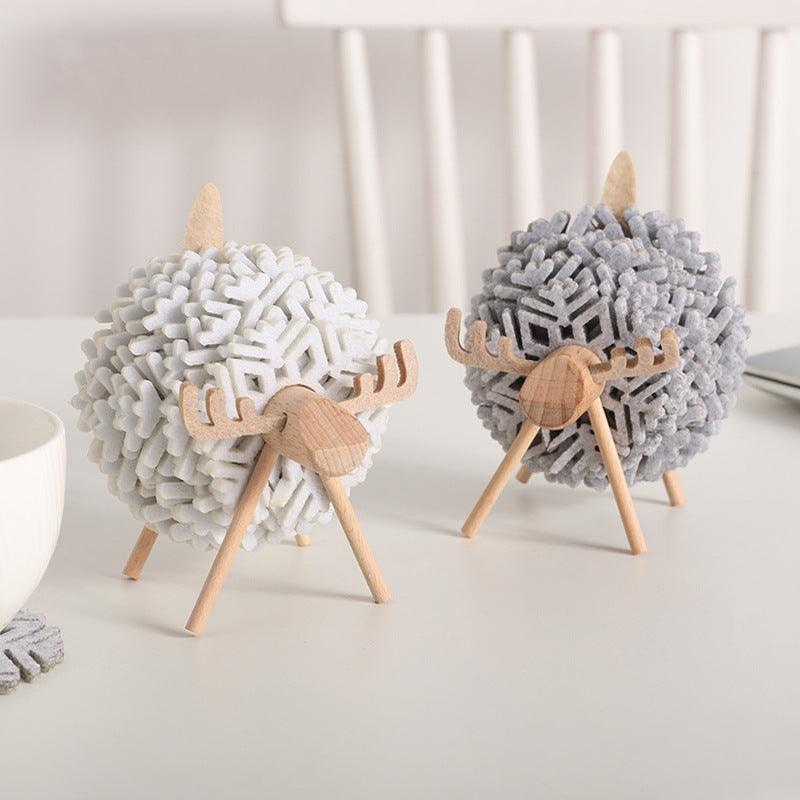 MooseMats 12-teiliges Untersetzer-Set | Hochwertige Filzuntersetzer | Stilvoll & Schützend | In Weiß, Blau & Schwarz