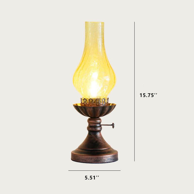 LuxeKeros Vintage Tischlampe | Antikes Design | Kerosin-Optik | Deko & Licht