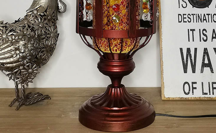OttomaGlow Vintage Türkische Tischlampe | Buntglas-Laterne | 1-flammig | Orientalisches Design