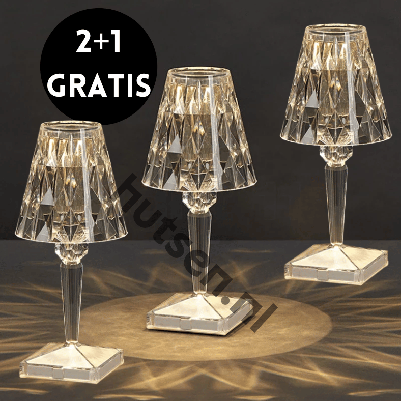 LuxeCrystal Premium LED Tischlampe | Kabellos | Dimmbare Kristallbeleuchtung | Stimmungslicht & Dekoration