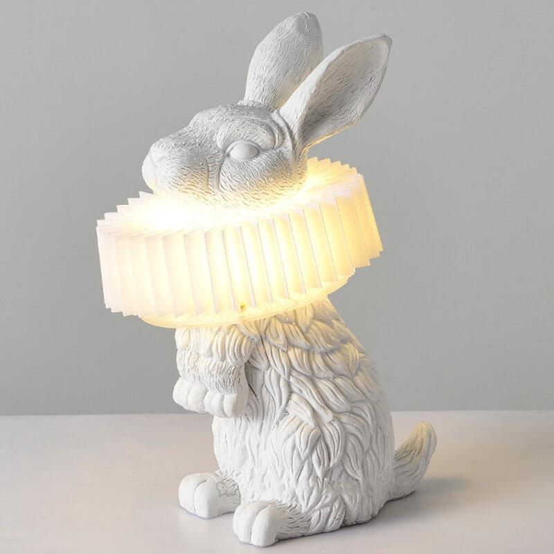 BunnyBright Kreative LED Tischlampe | Resin-Häschen-Design | Warm- & Weißlicht | Deko & Stimmungslicht für Zuhause