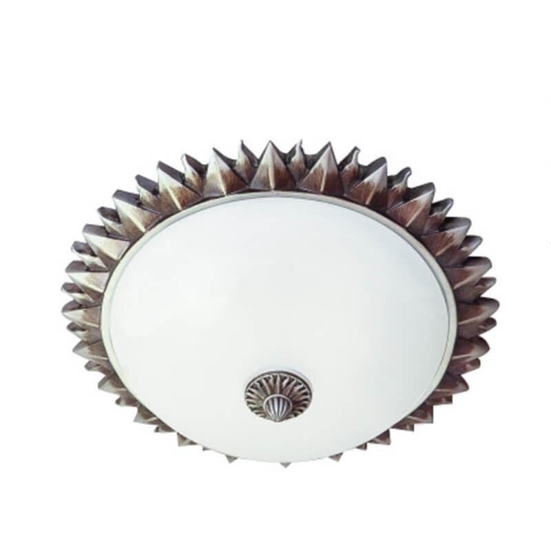 SolaraBowl Deckenleuchte | Vintage Glasschirm im Sonnen-Design | 1/3-Licht Flush-Mount Lampe | Elegante Beleuchtung