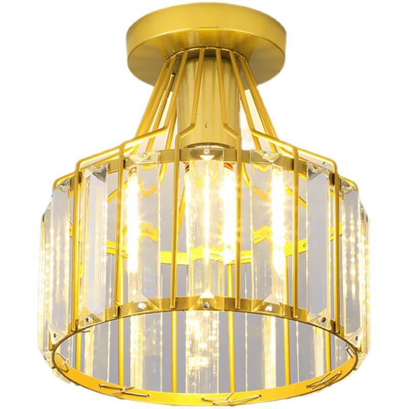 LustraVive Kristall-Deckenleuchte | Modernes Kuppeldesign | 1-Licht Semi-Flush Mount | Zeitlose Eleganz für Ihr Zuhause