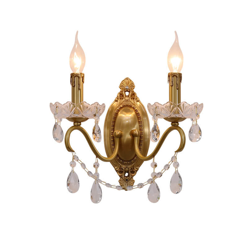 Crystaléa Wandlampe im französischen Vintage-Stil | Messing & Kristall | Elegante Beleuchtung für Zuhause