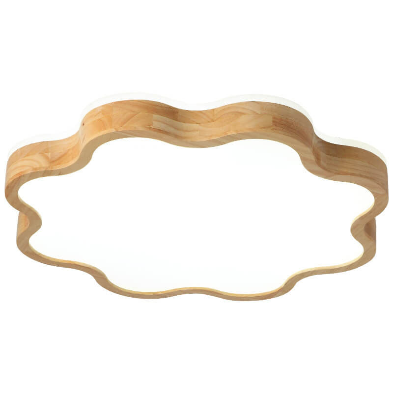 Blomina LED Deckenleuchte | Blütenförmiges Holzdesign | Nordic Stil | Dimmbar & Farbwechsel | Deckenlampe