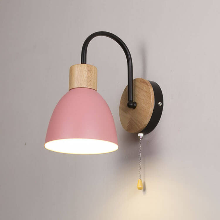 ZippaLite Nordic Wandlampe | 1-flammig | Zugschnurschalter | Macaron-Farben | Minimalistisches Design
