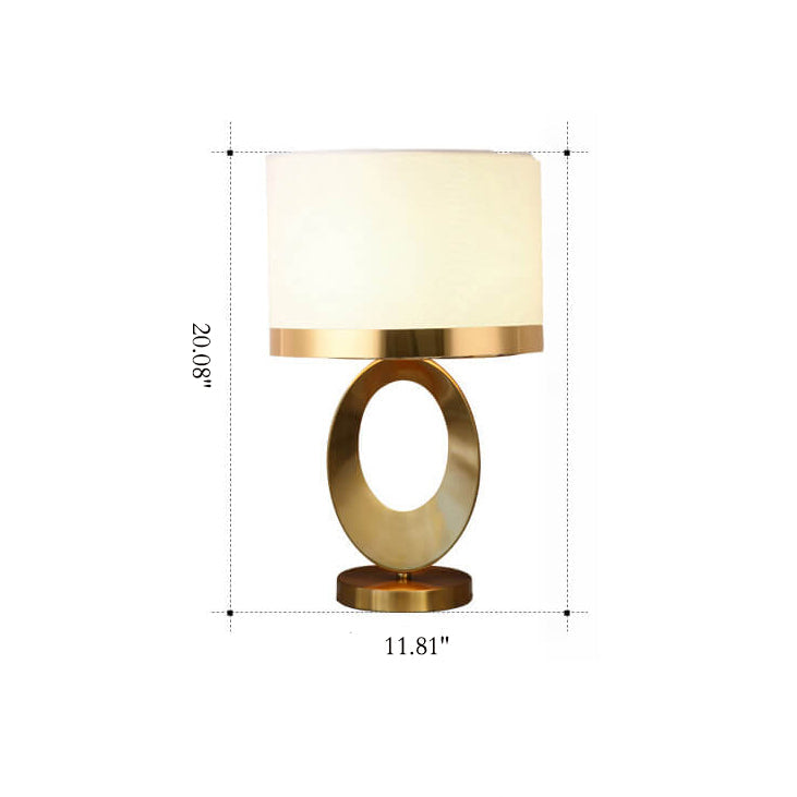 LuxeLuna Stoffring Tischlampe | Elegantes Design | Stimmungslicht | Beleuchtung für Zuhause | Dekorative Lampe