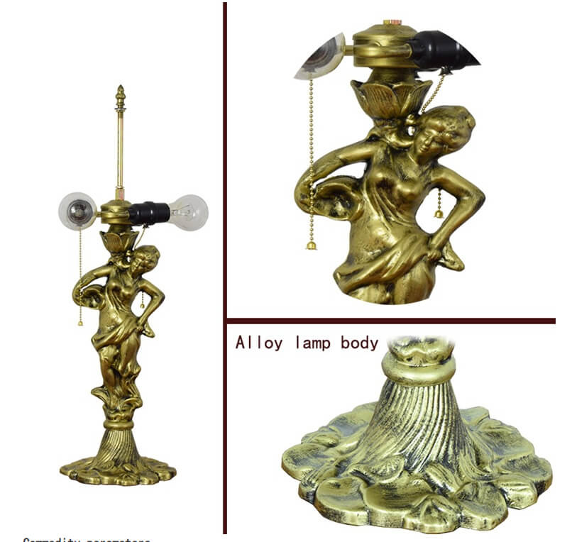 DragonLume Tischlampe | Mediterranes Tiffany-Design | Buntes Glas & Libellenmotiv | 3-Licht Zipperlampe