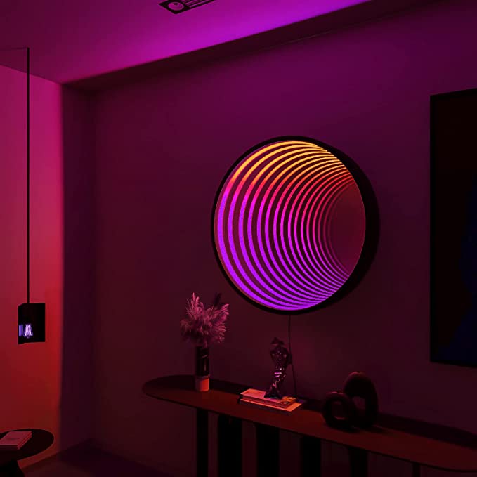 InfinityGlow 3D Unendlichkeitsspiegel Licht | LED Beleuchtung | Deko-Spiegel | Stimmungslicht