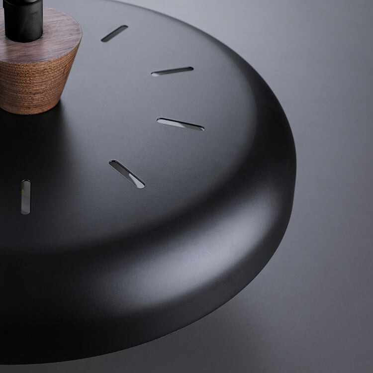 ZenithIron Japanische Hängelampe | Industrielles Design | Walnussholz | Höhenverstellbar | Einflammige Pendelleuchte