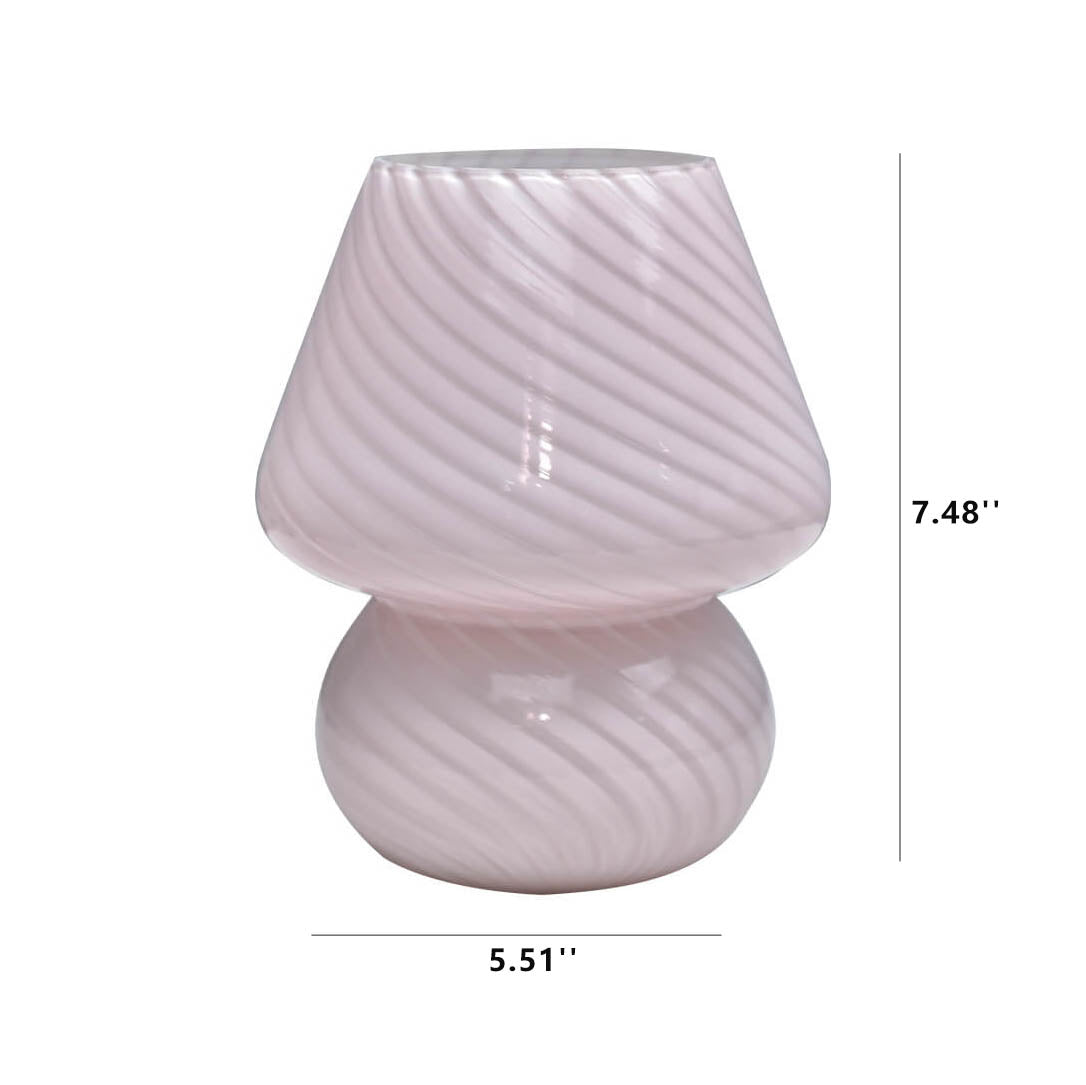 MiraGlow Retro Design Glas Pilz Tischlampe | LED Nachtlicht | Warmes Licht | Stimmungslicht | Deko für Zuhause