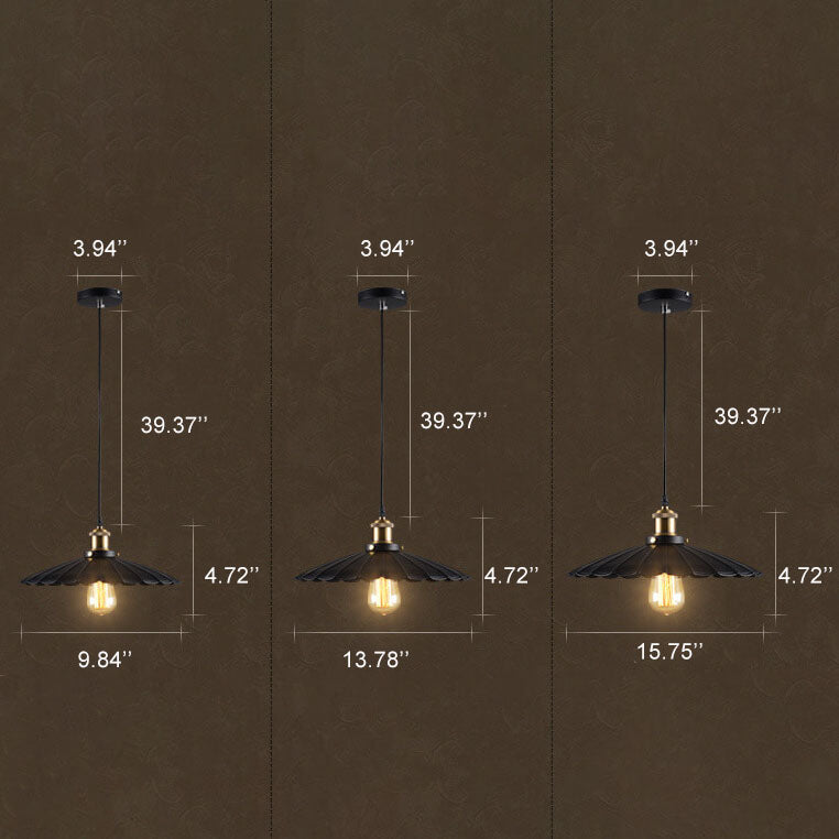 Ironique Vintage Industrial Pendelleuchte | Eisen-Lampenschirm | 1-Licht Design | Retro Beleuchtung für Wohnräume