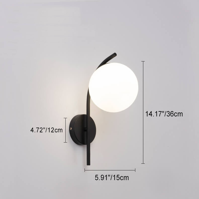 GlobeArc Nordic LED Wandleuchte | Glas-Kugel | 1-flammig | Modernes Design | Deko für Zuhause