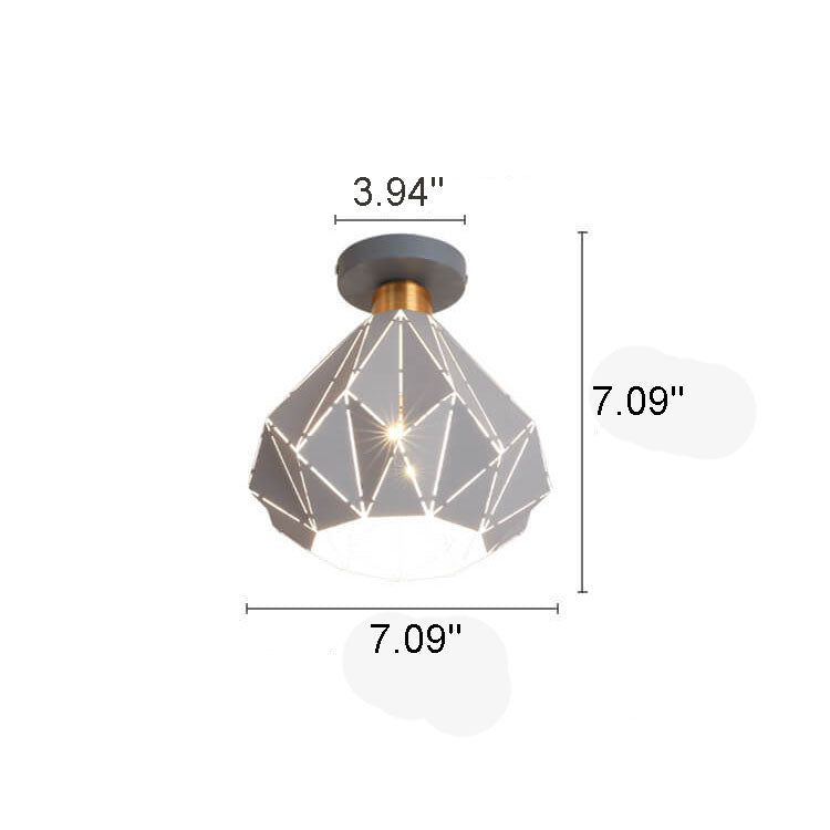CrystalDome Semi-Flush LED Deckenleuchte | Modernes Design | Diamantoptik | Energiesparend | Farbvielfalt