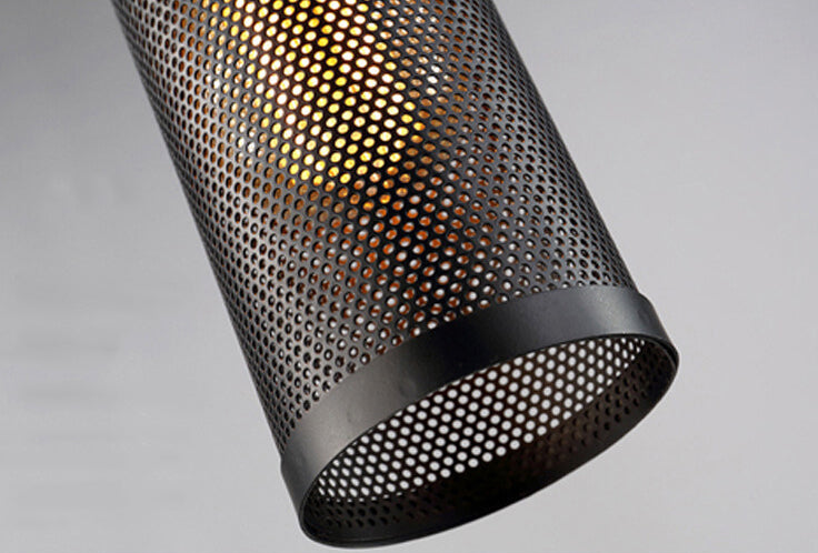 Ferrolume Pendelleuchte | Vintage Zylindernetz-Design | Schmiedeeisen | 1-Licht Hängelampe für zeitlose Eleganz