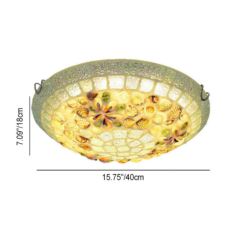 Shellique Tiffany Mosaik-Deckenleuchte | Kreatives Design | Einzigartige Muscheloptik | Stimmungsvolle Beleuchtung | 1-flammig