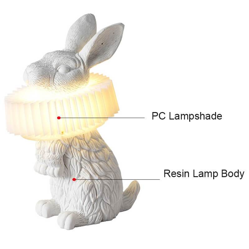 BunnyBright Kreative LED Tischlampe | Resin-Häschen-Design | Warm- & Weißlicht | Deko & Stimmungslicht für Zuhause
