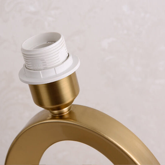 LuxeLuna Stoffring Tischlampe | Elegantes Design | Stimmungslicht | Beleuchtung für Zuhause | Dekorative Lampe