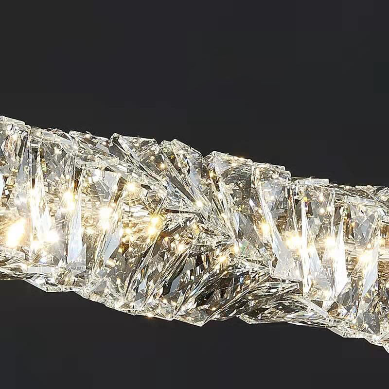 CrystalLine LED Kronleuchter | Modernes Minimalistisches Design | Lineares Kristall | Dimmbares Licht für Esszimmer & Wohnzimmer