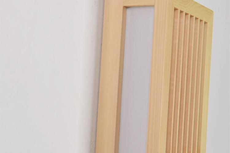 ZenWood Minimalist Japanische Wandlampe | Rechteckiges Design | LED 1-Licht | Warmes und Weißes Licht | Deko für Zuhause