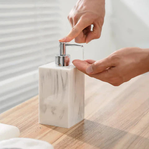 AurumCasa Marmor Badezimmer-Set 5-teilig | Edles Design | Luxuriöse Badaccessoires für Zuhause