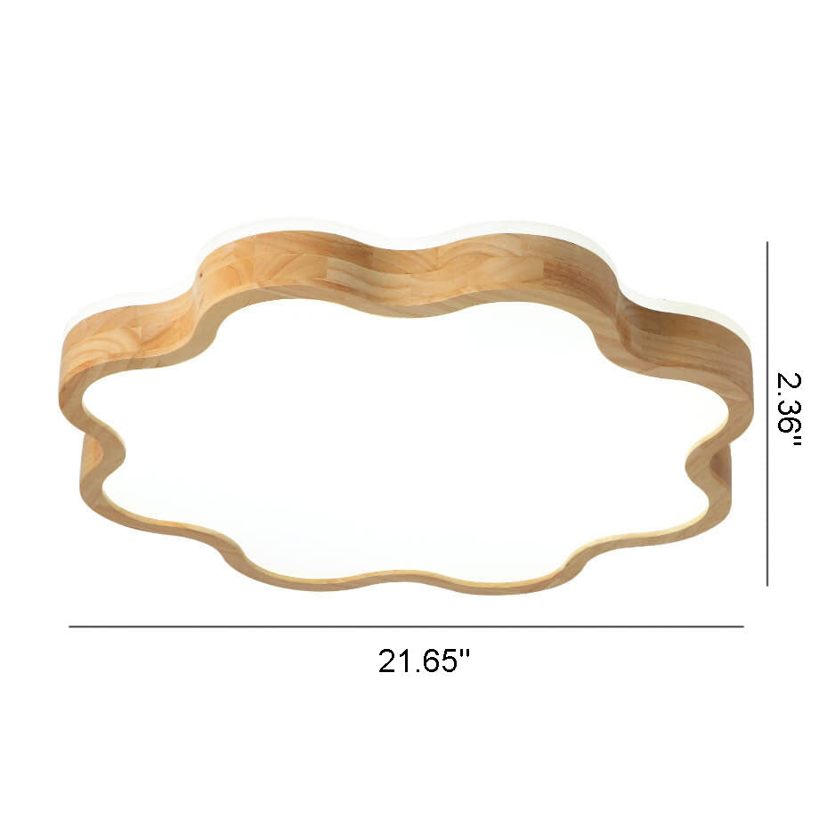 Blomina LED Deckenleuchte | Blütenförmiges Holzdesign | Nordic Stil | Dimmbar & Farbwechsel | Deckenlampe