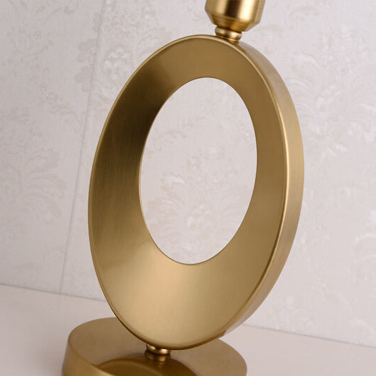 LuxeLuna Stoffring Tischlampe | Elegantes Design | Stimmungslicht | Beleuchtung für Zuhause | Dekorative Lampe