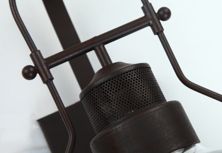 ForgeLume Wandleuchte | Industrielles Eisen & Glasdesign | 1-Licht Wandlampe | Schwarz & Rostoptik