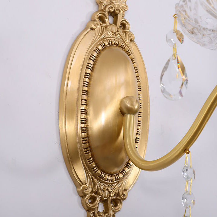 Crystaléa Wandlampe im französischen Vintage-Stil | Messing & Kristall | Elegante Beleuchtung für Zuhause