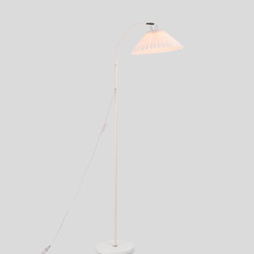 LumiFlair Minimalist Stehlampe | LED Lichtquelle | Verstellbar | Beige & Weinrot | Modernes Design