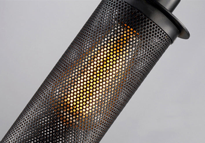 Ferrolume Pendelleuchte | Vintage Zylindernetz-Design | Schmiedeeisen | 1-Licht Hängelampe für zeitlose Eleganz