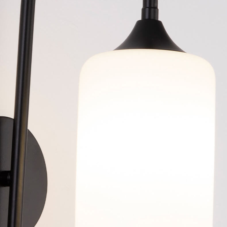 GlintArc Wandlampe | Minimalistisches Zylinderglasdesign | Flexibler Arm | 1-Licht Wandleuchte für stilvolle Räume