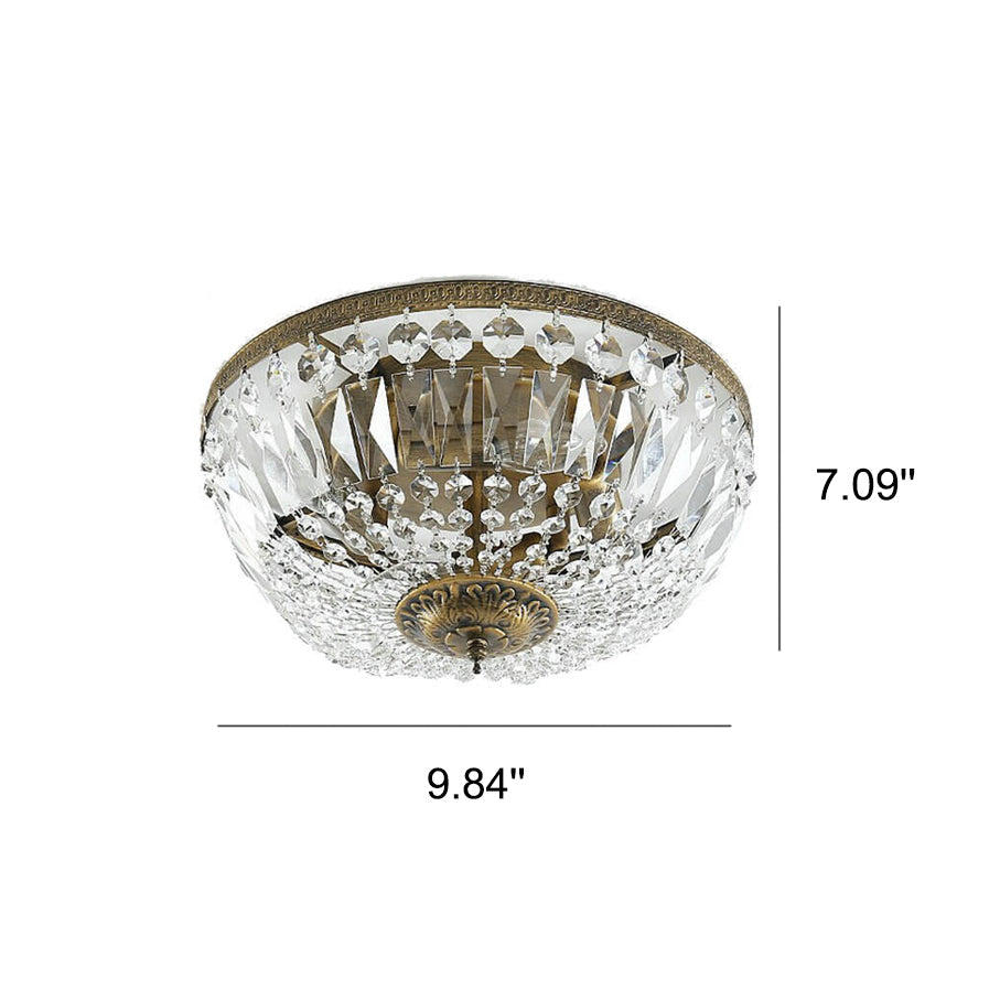 CrystalVibe Vintage Deckenleuchte | Runde Kristallfassung | 4/6 Lichter | Elegantes Design