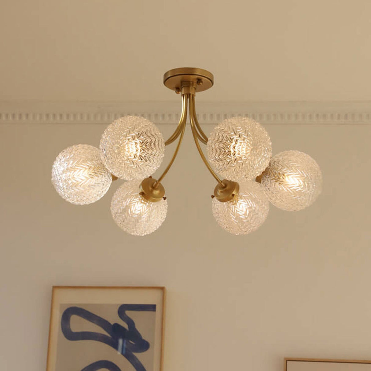 Astriona Sphere LED Deckenleuchte | Sphärische Glaslampenschirme | 6/8 Flammen | Flush Mount