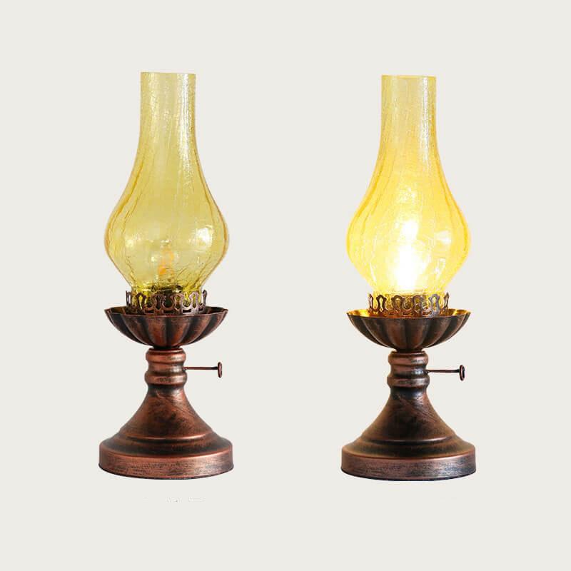 LuxeKeros Vintage Tischlampe | Antikes Design | Kerosin-Optik | Deko & Licht