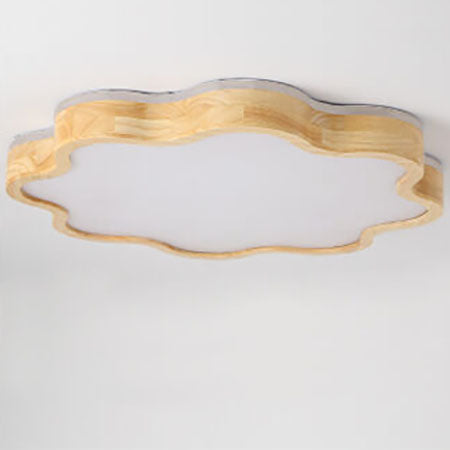 Blomina LED Deckenleuchte | Blütenförmiges Holzdesign | Nordic Stil | Dimmbar & Farbwechsel | Deckenlampe