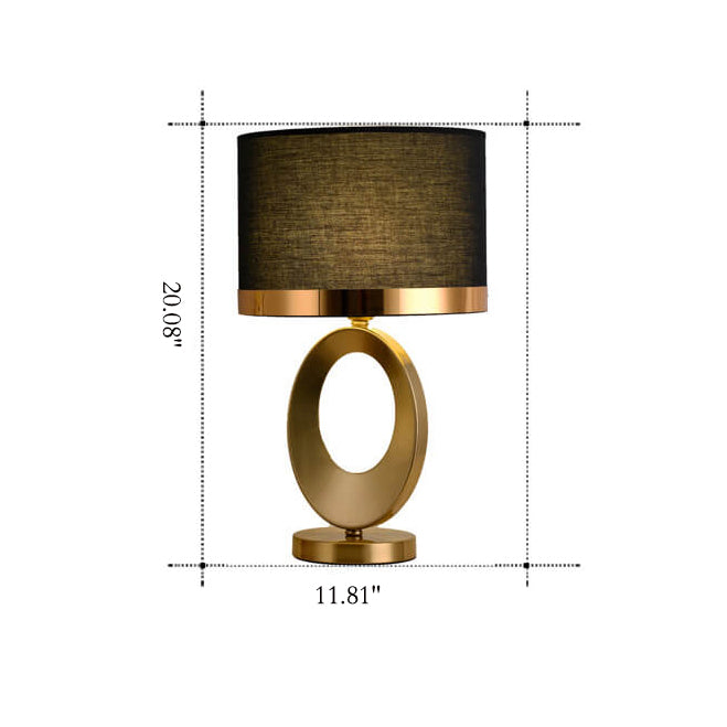 LuxeLuna Stoffring Tischlampe | Elegantes Design | Stimmungslicht | Beleuchtung für Zuhause | Dekorative Lampe