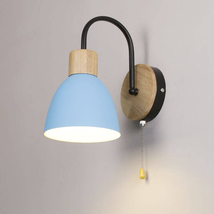 ZippaLite Nordic Wandlampe | 1-flammig | Zugschnurschalter | Macaron-Farben | Minimalistisches Design
