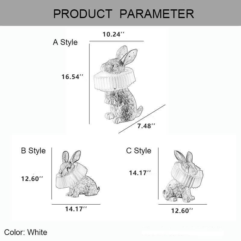 BunnyBright Kreative LED Tischlampe | Resin-Häschen-Design | Warm- & Weißlicht | Deko & Stimmungslicht für Zuhause