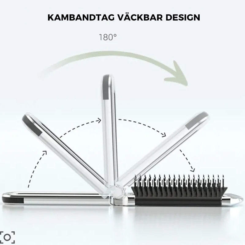 MirrorFlex Reisespiegel-Haarbürste | Klappbar & Kompakt | Praktisches Styling für unterwegs