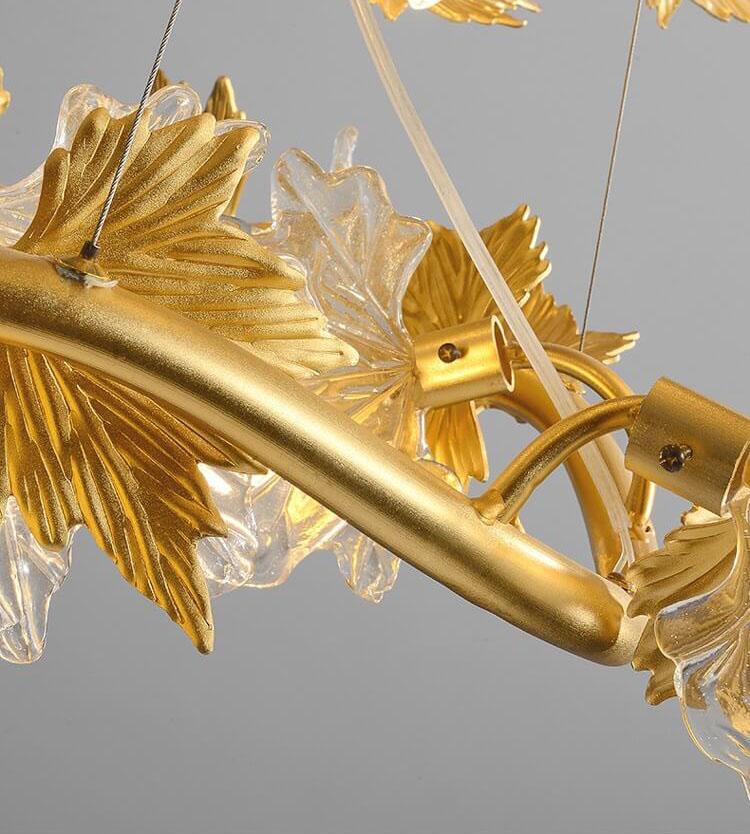 Leaforia Elegance Kronleuchter | Glas & Aluminium Design | 6-flammig | Moderne Beleuchtung