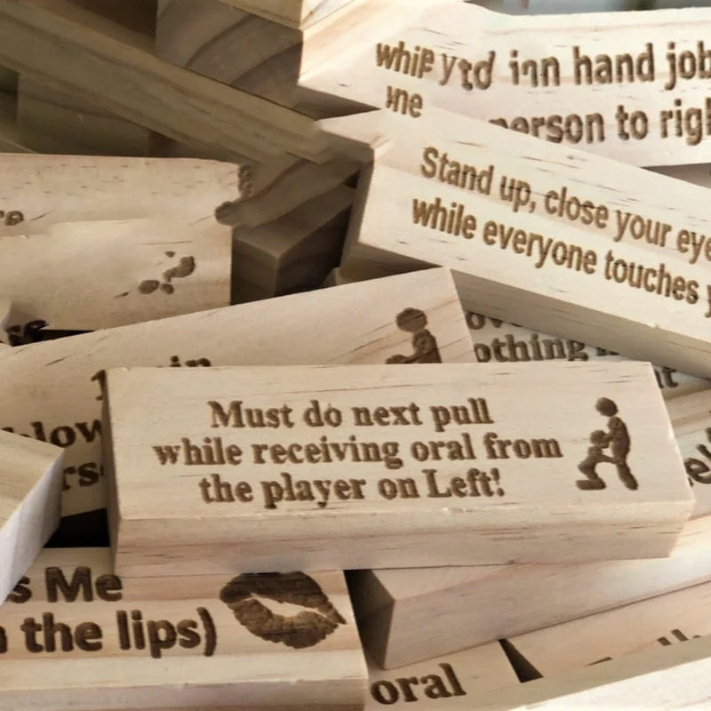 BlockBuster Naughty Jenga Spiel | Stapelspiel für Erwachsene | Lustiges Partyspiel | Familienspaß & Geschenkidee