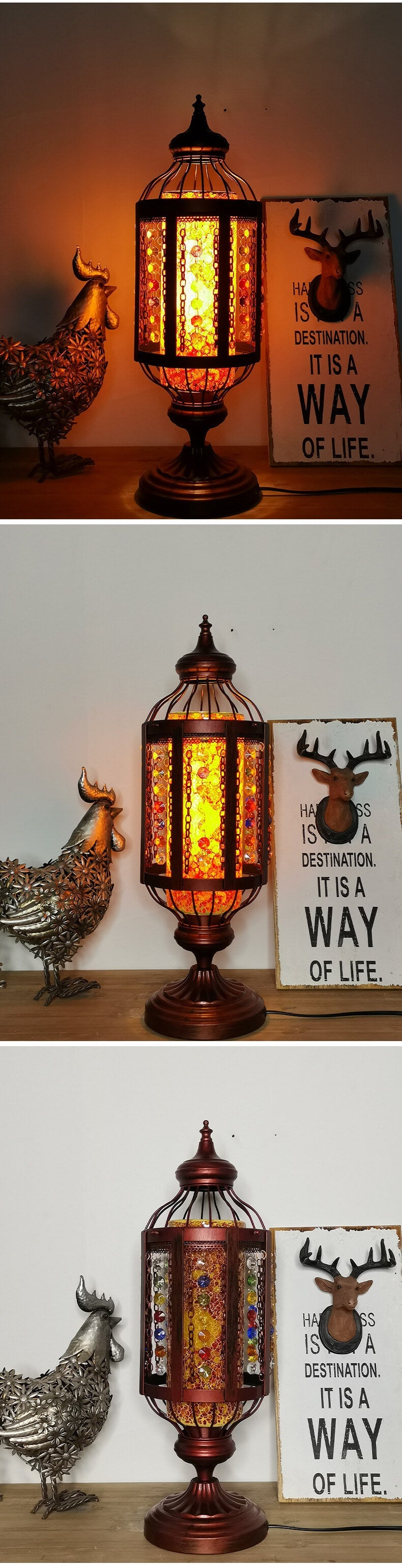 OttomaGlow Vintage Türkische Tischlampe | Buntglas-Laterne | 1-flammig | Orientalisches Design