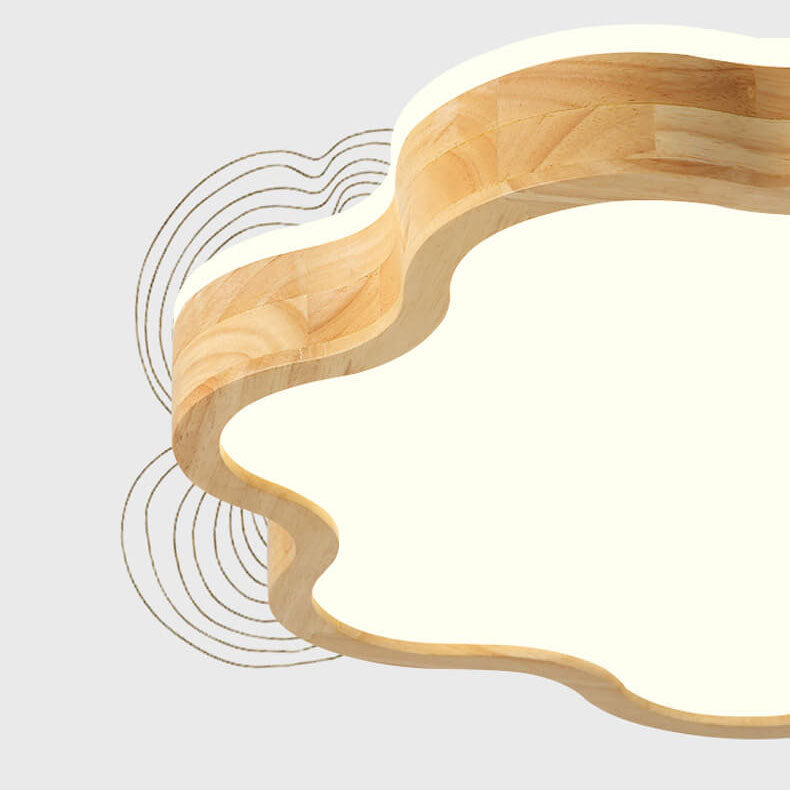 Blomina LED Deckenleuchte | Blütenförmiges Holzdesign | Nordic Stil | Dimmbar & Farbwechsel | Deckenlampe