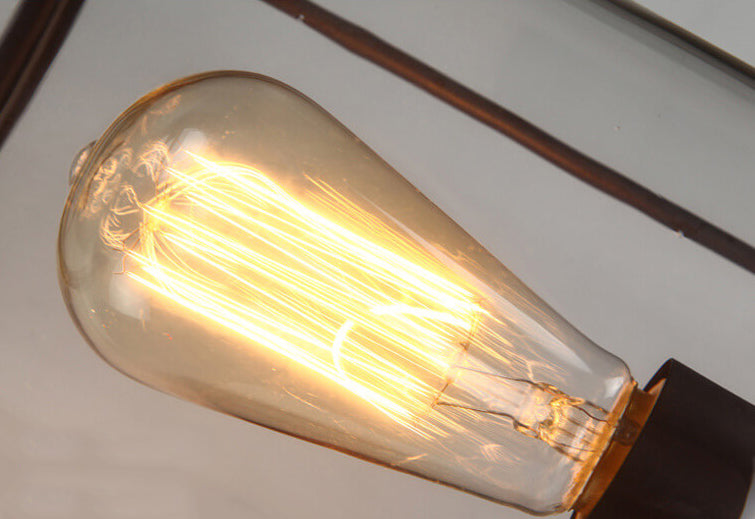 ForgeLume Wandleuchte | Industrielles Eisen & Glasdesign | 1-Licht Wandlampe | Schwarz & Rostoptik