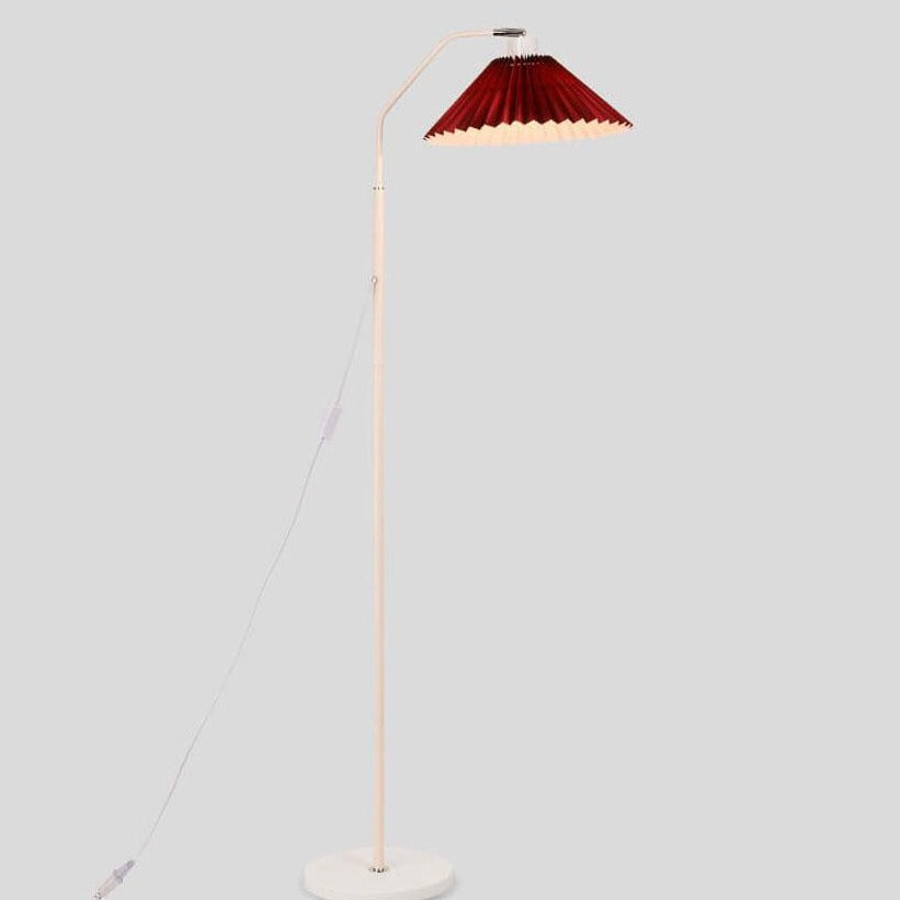 LumiFlair Minimalist Stehlampe | LED Lichtquelle | Verstellbar | Beige & Weinrot | Modernes Design