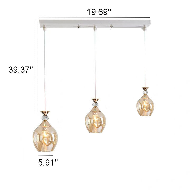 AuroSphere Gradient Glas Pendelleuchte | 1/3 Lichter | Insellicht | Modernes Design für Esszimmer & Küche