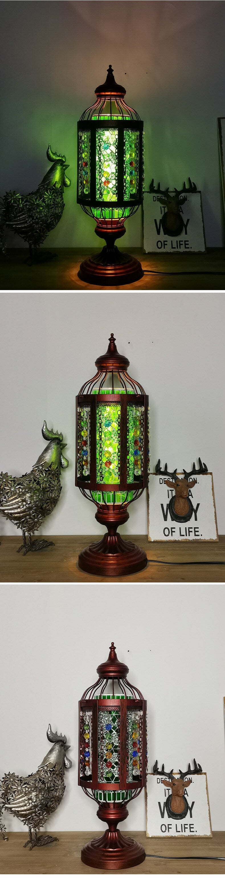 OttomaGlow Vintage Türkische Tischlampe | Buntglas-Laterne | 1-flammig | Orientalisches Design