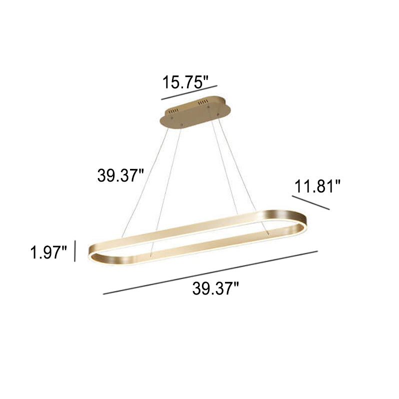 LumaOval Minimalistische LED Pendelleuchte | Ovales Aluminium-Design | Dimmbares Licht | Luxus Kronleuchter