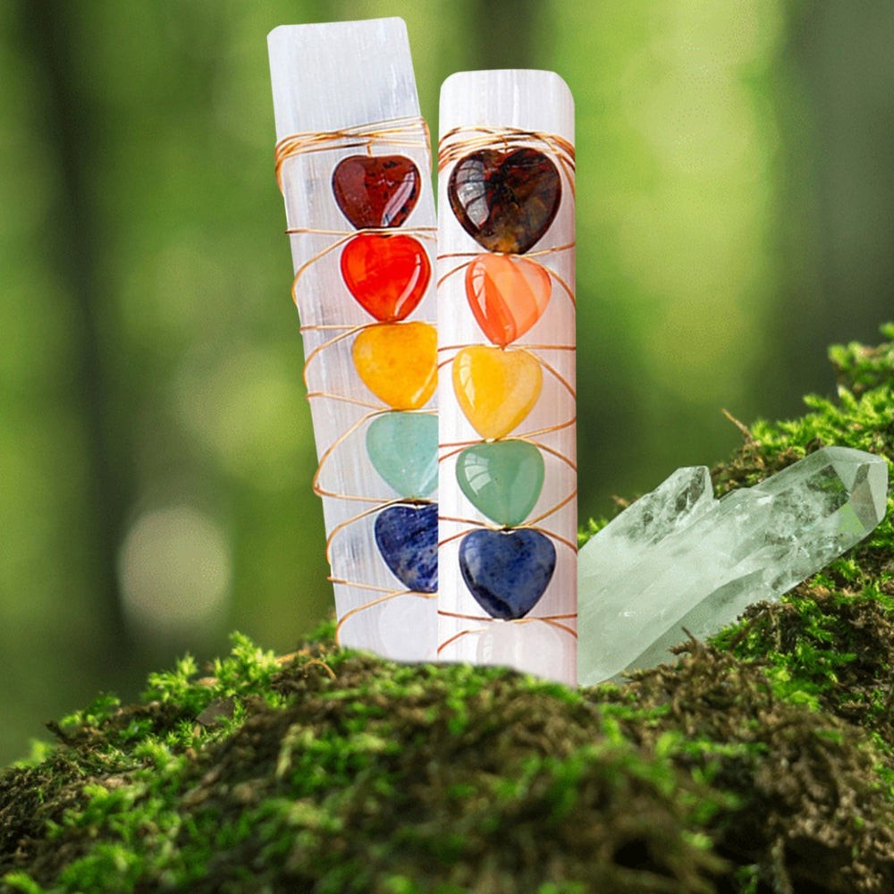 SoulPurity Selenit Riegel zur Chakra-Reinigung | Kristalltherapie | Energetische Reinigung | Spirituelles Werkzeug